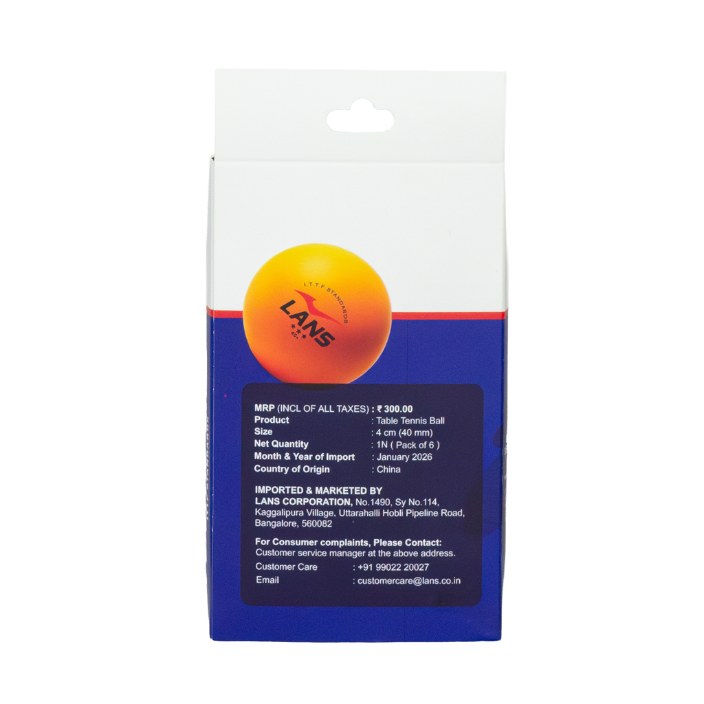 Table Tennis Ball - White (Pack of 6)