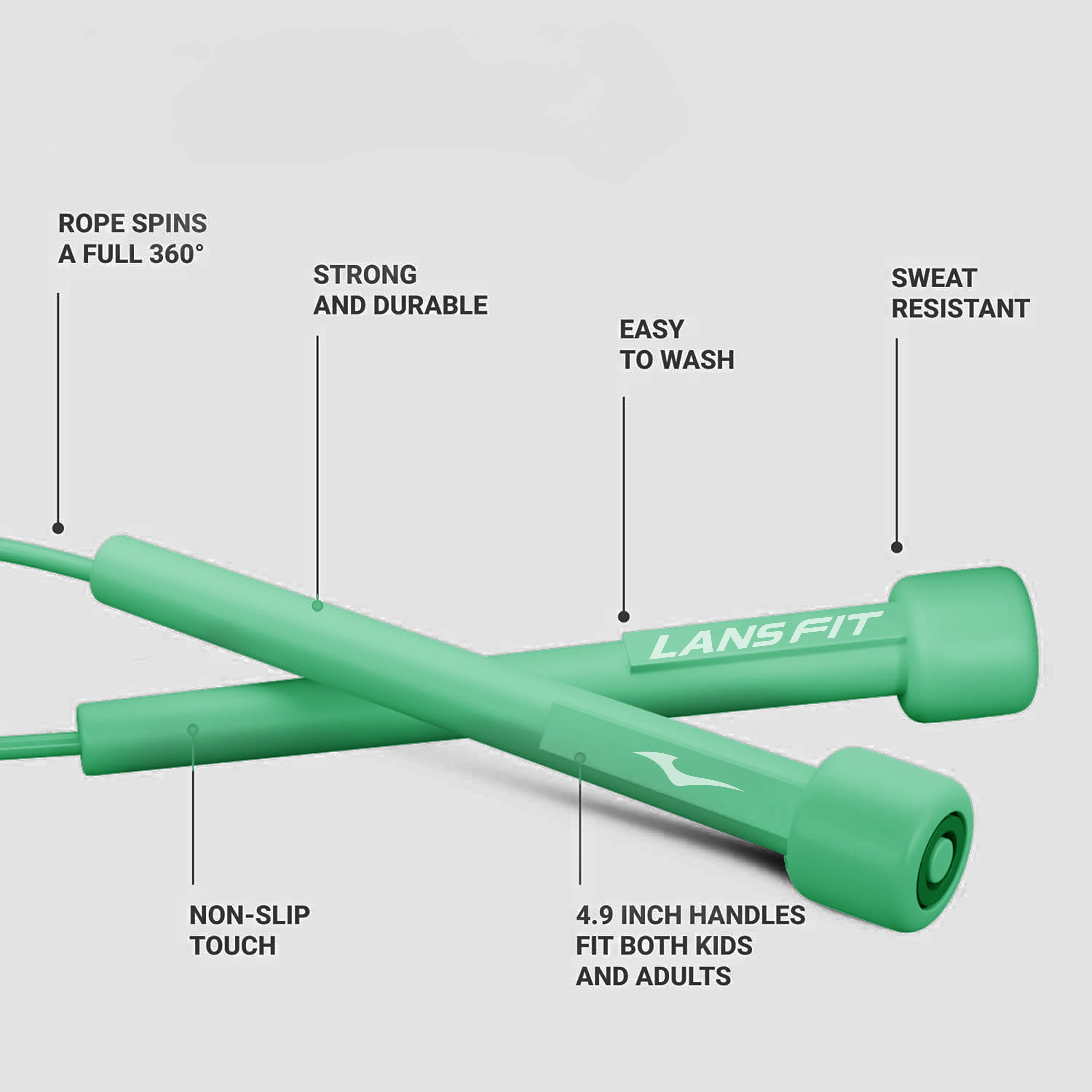 LANS Fit Skipping Rope (Sea Green)
