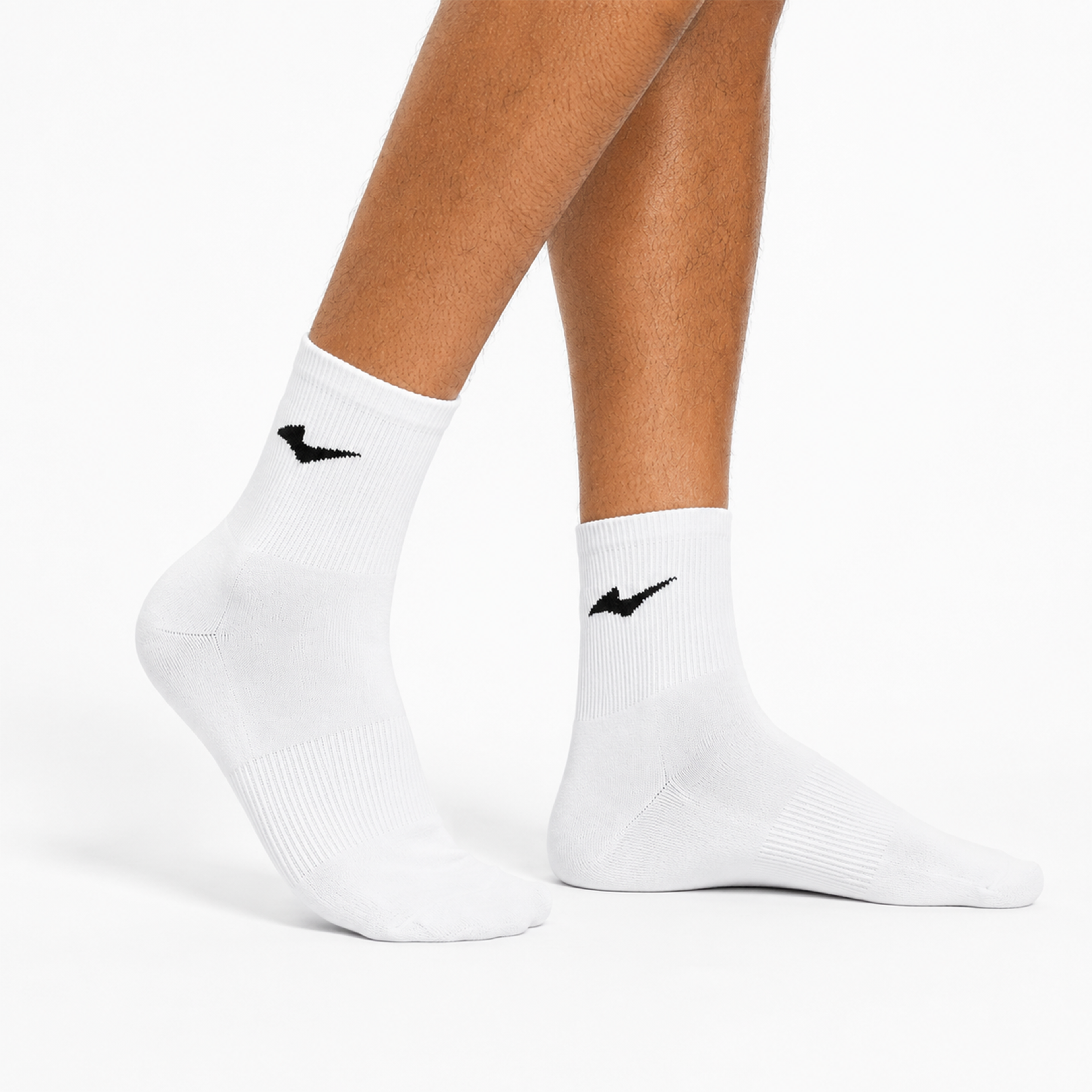 LANS Sports Crew Socks (White)