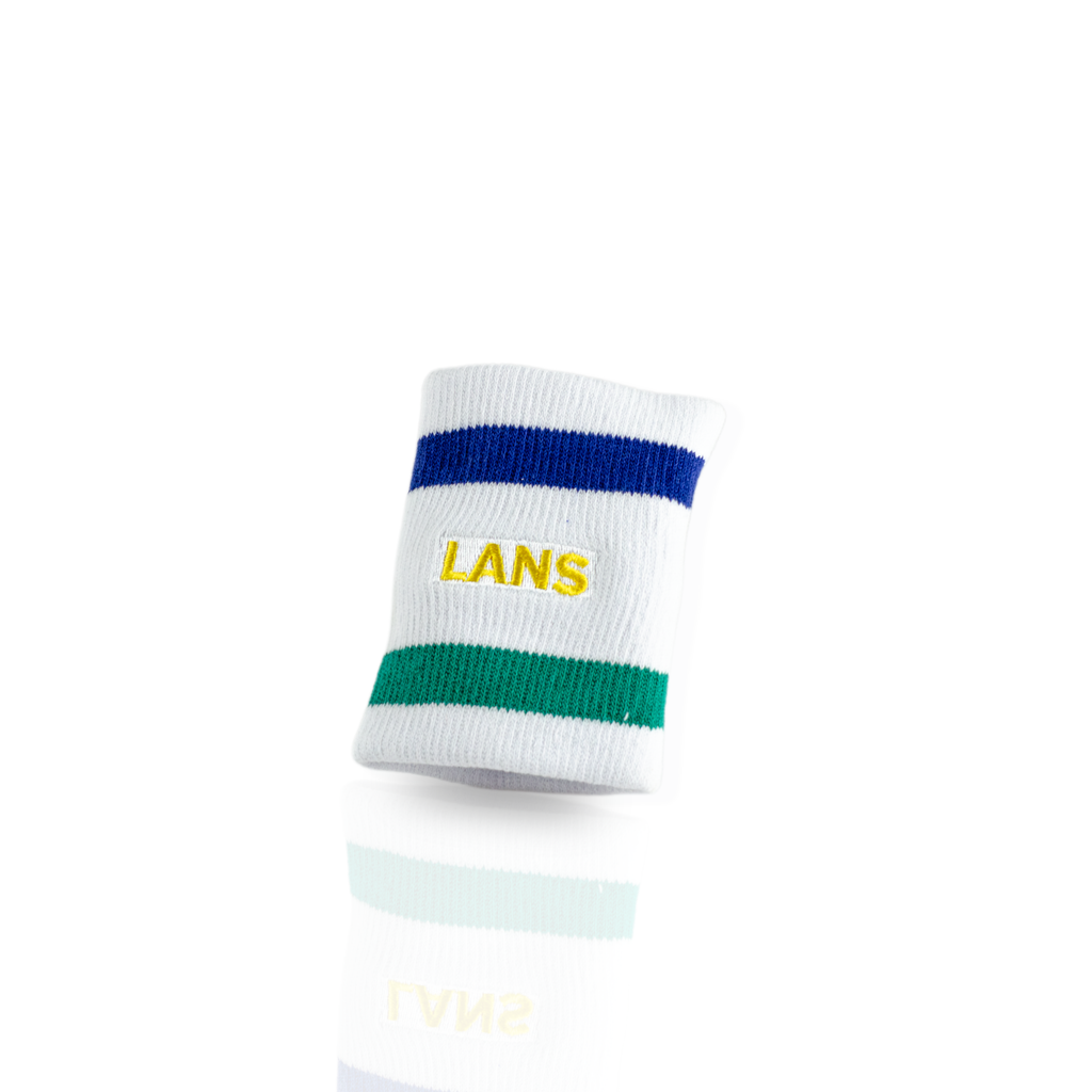 Wrist Band - White-Navy-Green