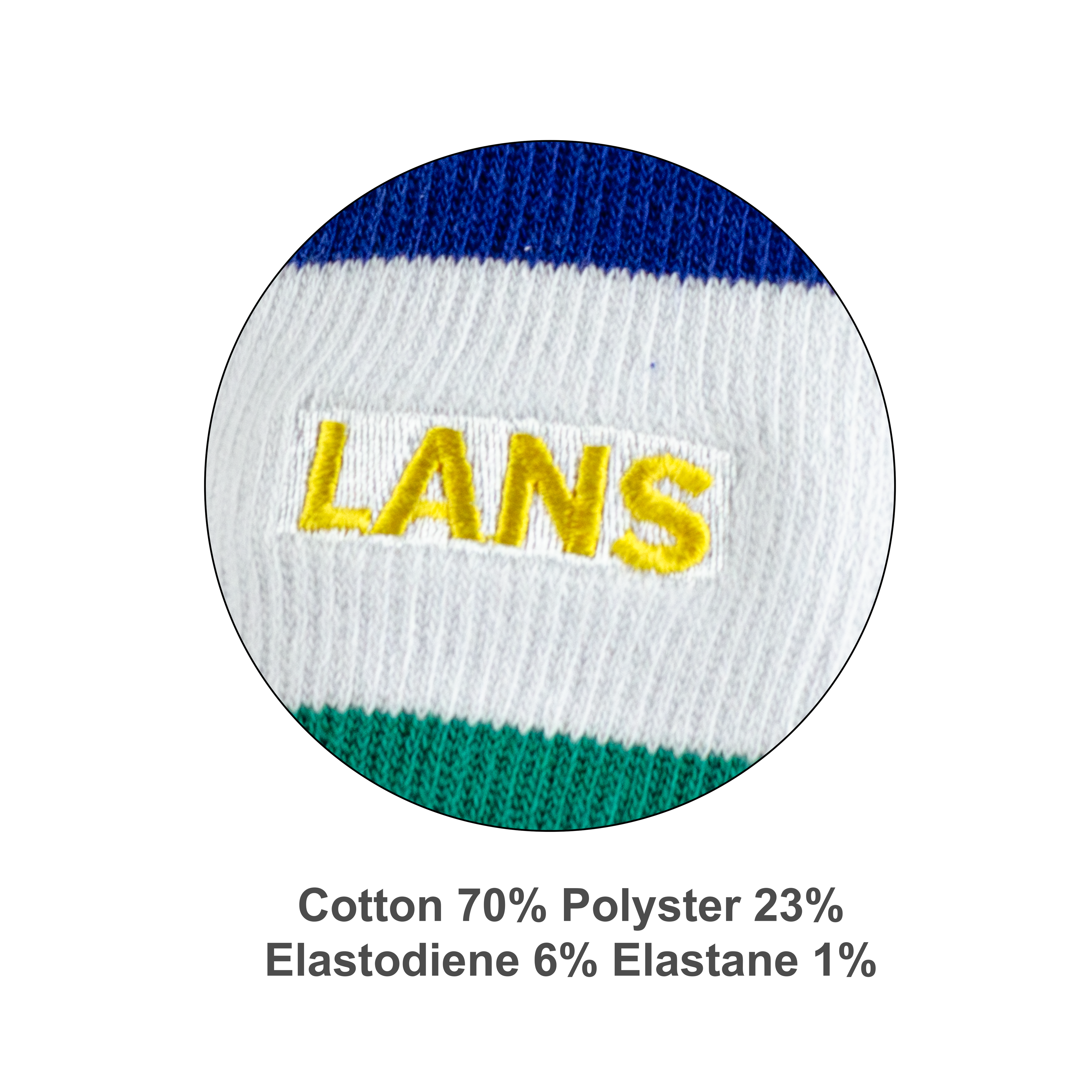 Wrist Band - White-Navy-Green