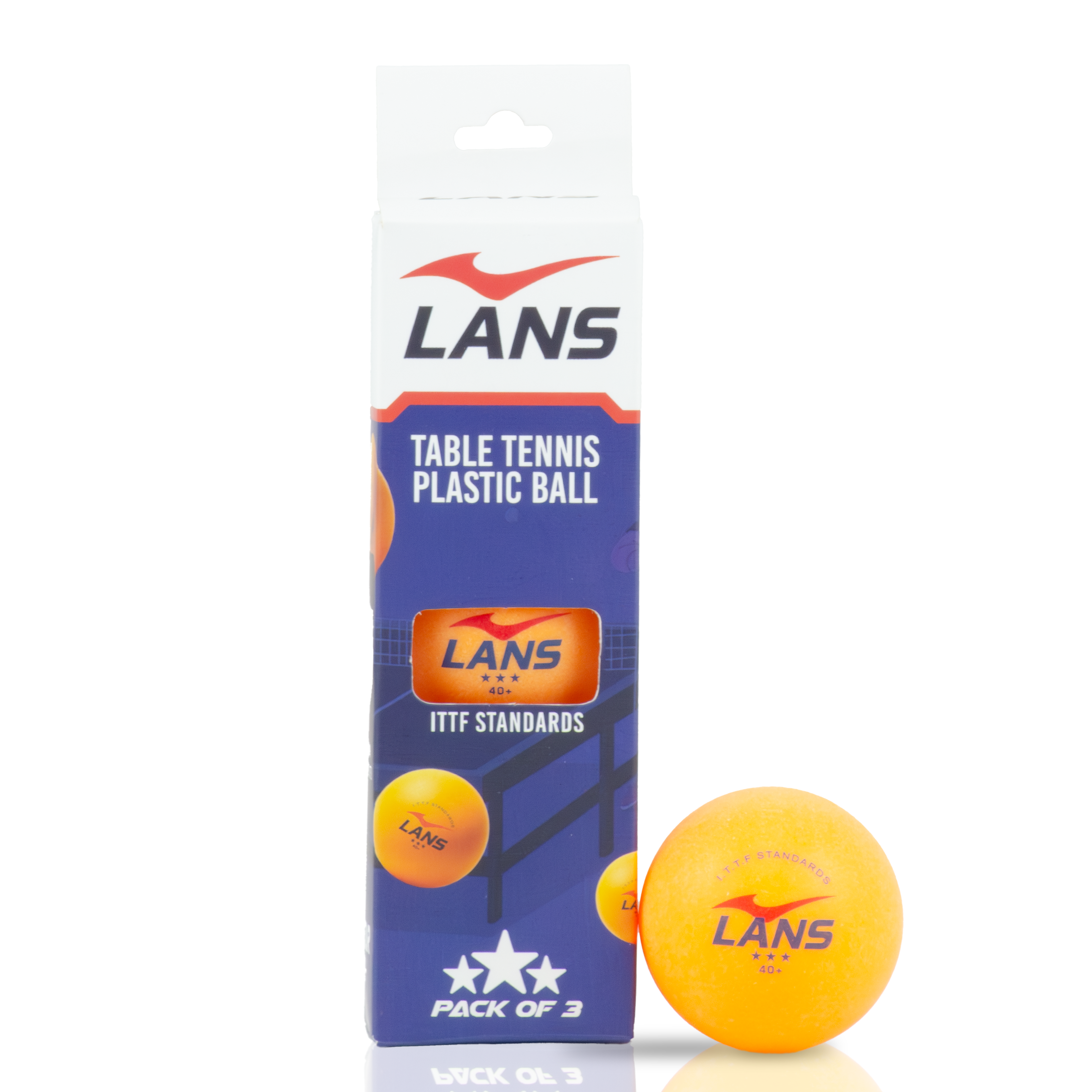 Table Tennis Ball - Orange (Pack of 3)